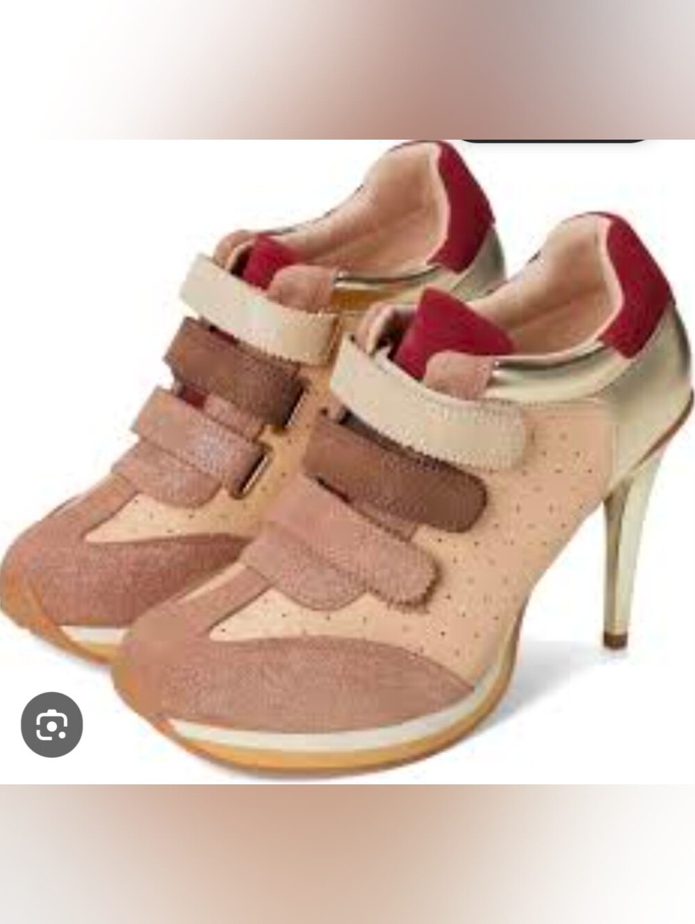 Women’s Sneaker High Heel -  Velcro Pumps, Tennis Shoe Stiletto